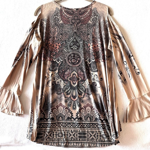 Cover Charge L Large Y2K Embellished Rhinestone 90s 00s ‎ Western Tunic Top - Picture 11 of 11